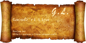 Gacsári Lina névjegykártya